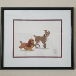 Disney's Lady & The Tramp Sericel Original Disney Frame