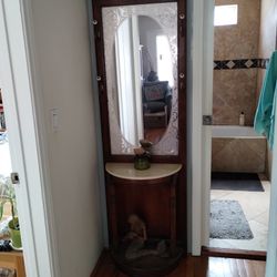 Antique Corner Cabinet With Mirror