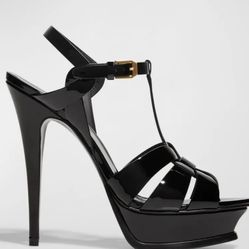 Saint Laurent - Tribute Patent Platform Sandals (Black)