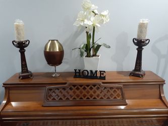 House decor candle holders $20, plant $25,vase $10
