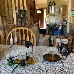 Vintage German Wine Aerator and Roemer Glasses.