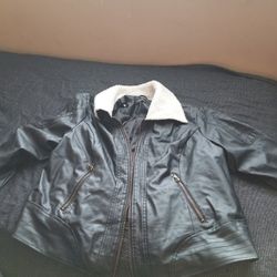 New look black jacket Borg Collar Faux Leather 3X