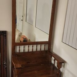 Antique Oak Mud Room Chair