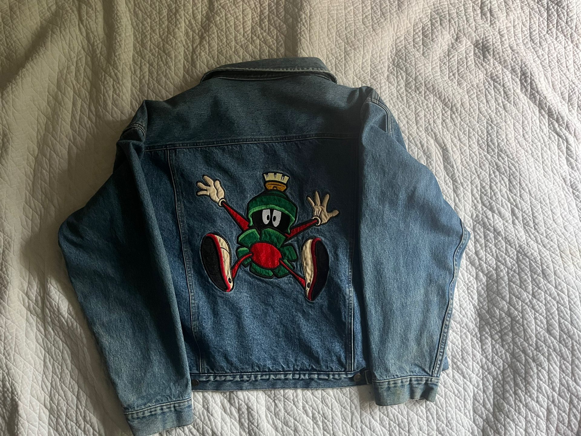 Looney Tunes Warner Bros Marvin The Martian 1990s Vintage Jean Jacket