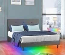 Full Bed Frame: Like New !! LED LIGHTS
