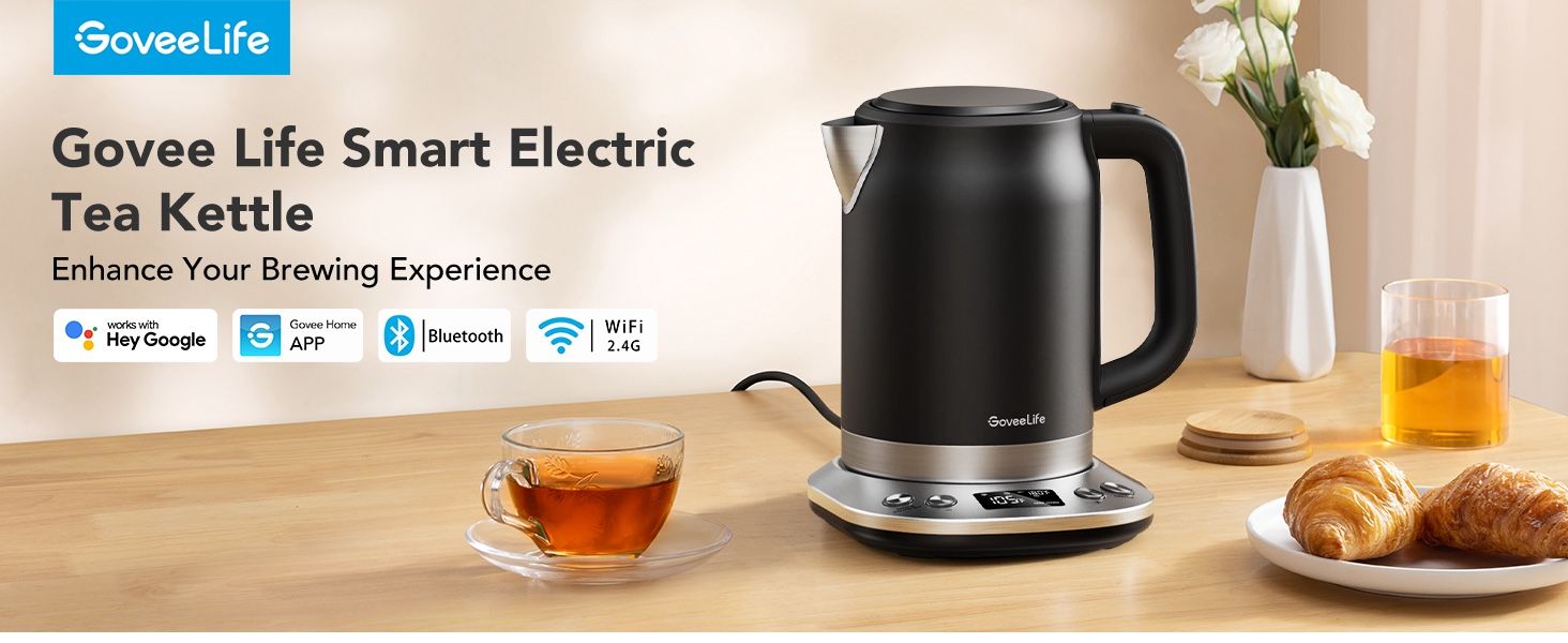 GoveeLife Smart Electric Kettle Temperature Control, WiFi Electric Tea Kettle with Alexa Control, 1500W