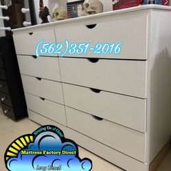 White eight drawer dresser with rails new chest cajonera Comoda rieles