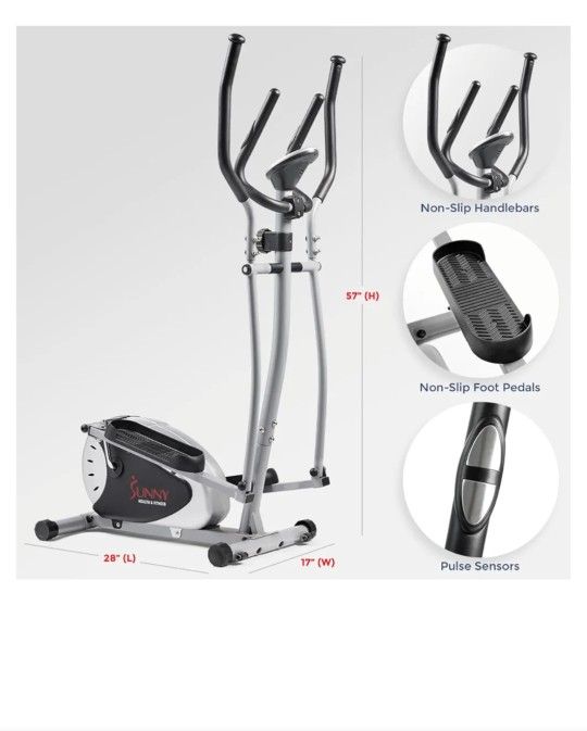 Sunny Health & Fitness 2-in-1 Upright Elliptical Full-Body Exerciser