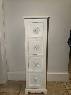White Decorative Storage Cabinet