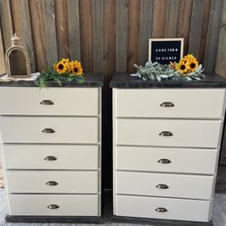 Dresser Set of 2/ Nursery Changing Tables/ Drawer Storage/ Cabinet/ Shelf