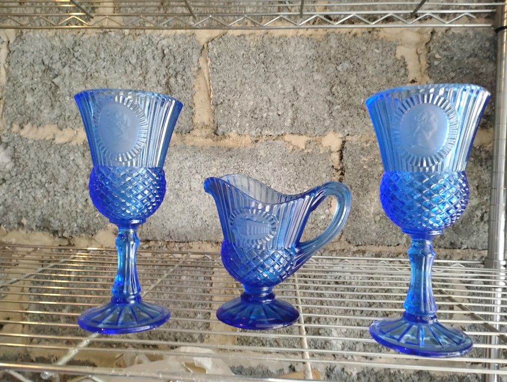 Avon Collectibles Blue Glass Presidents