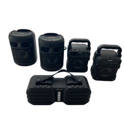 Bundle of 5 Wireless Bluetooth Speakers – Quikcell, Bosbos, and Atalax – Excellent Condition