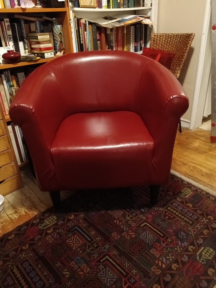 Leather Chair - Ox Blood Red