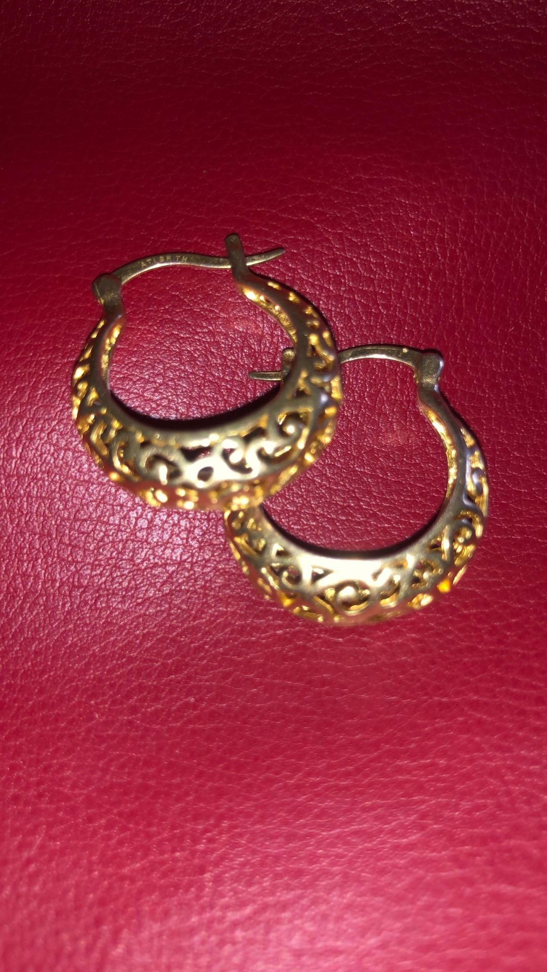 Gold Hoop Filigree Earrings
