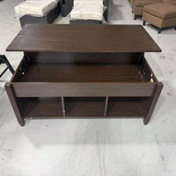 New 47.5" Lift Top Coffee Table with 3 Storage Compartments, Espresso