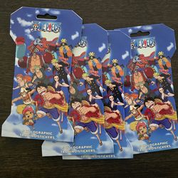 One Piece 5 Holographic Trading Stickers Hanger Packs Brand New