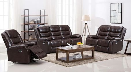 S8383 Miami Brown Reclining 3PCS Sofa Set Brand New In The Box 
