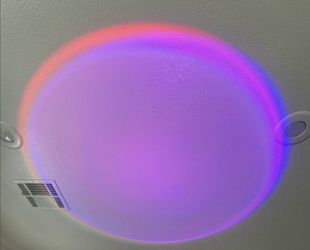A sunset lamp projector, with 21 sunset lights, 180 rotation, and push button switch. 