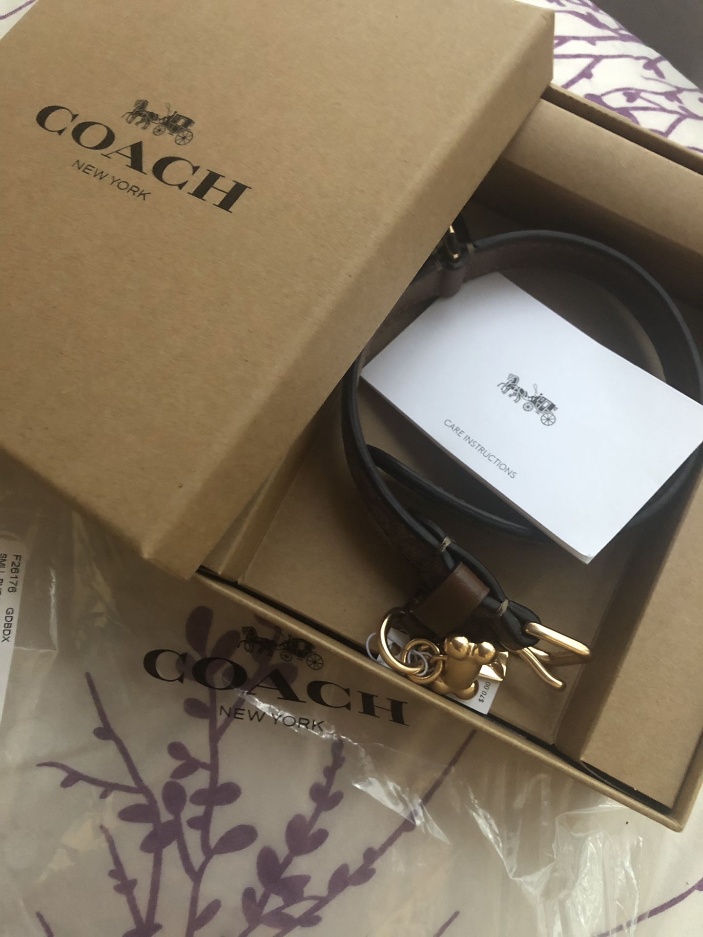 Coach Small Dog Collar & Leash Gift Set