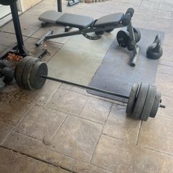 Weight Bench And Dumble  Cement Weight 315 Pound 