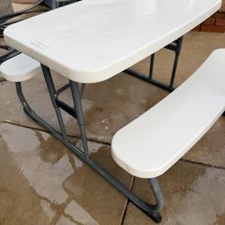  Kid's Picnic Table, Size 1, Almond