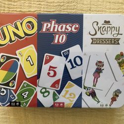 Mattel Games: 3-in-1 - Uno, Phase 10, Snappy Dresser