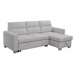 New Sectional Leather Grey 