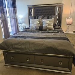 STUNNING High-Glam Queen Bedroom Set - Lights & Storage ✨