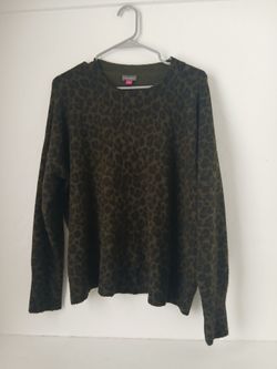 Vince Camuto Leopard Print Knit Sweater