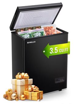 3.5 Cu. ft Chest Freezer Small Freezers with Top Open Door Freestanding