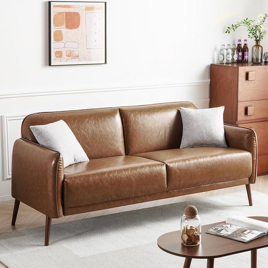 67" Loveseat Sofa, Mid Century Modern Decor Sofa Couch with Pillows and Thick Seat Cushion