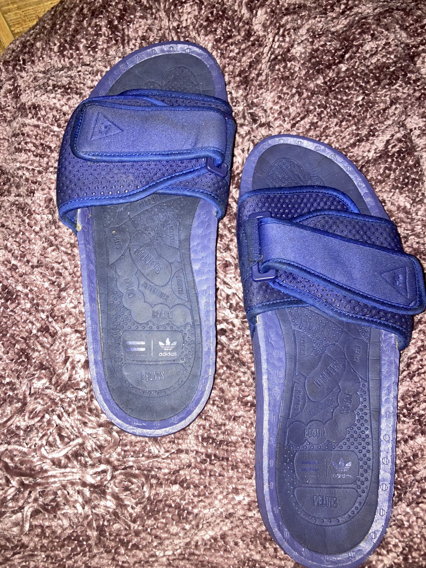 Adidas X Pharrell Williams Chancletas Hu Boost Slides Men's 10 Navy