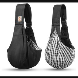 NEW Tomkas Small Dog Sling Carrier - Adjustable Strap & Zip Pocket - Suitable for Puppies (Black)