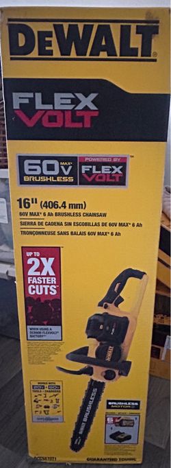 FLEXVOLT 60VMAx 16in. Brushless cordless Chainsaw Kit w/ battery and charger