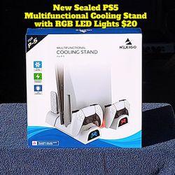 New Multifunctional Cooling Stand For PlayStation 5 PS5  RGB LED Lights 