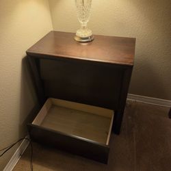 Dark Walnut 3 Drawer Night Stand