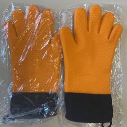 New Silicone Heat Resistant BBQ Gloves Oven Mitts
