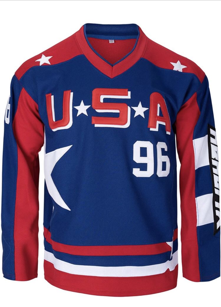 Charlie Conway Team USA D2 Mighty Ducks 2 Hockey Jersey Red Blue