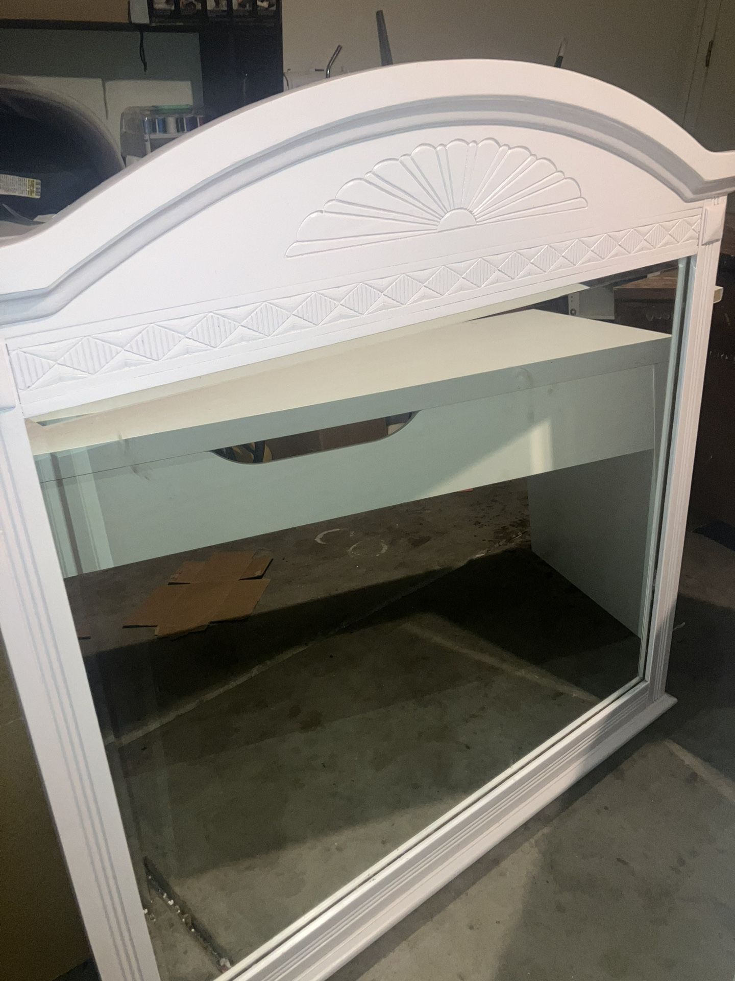 Light Pink Drawers With Giant Mirror