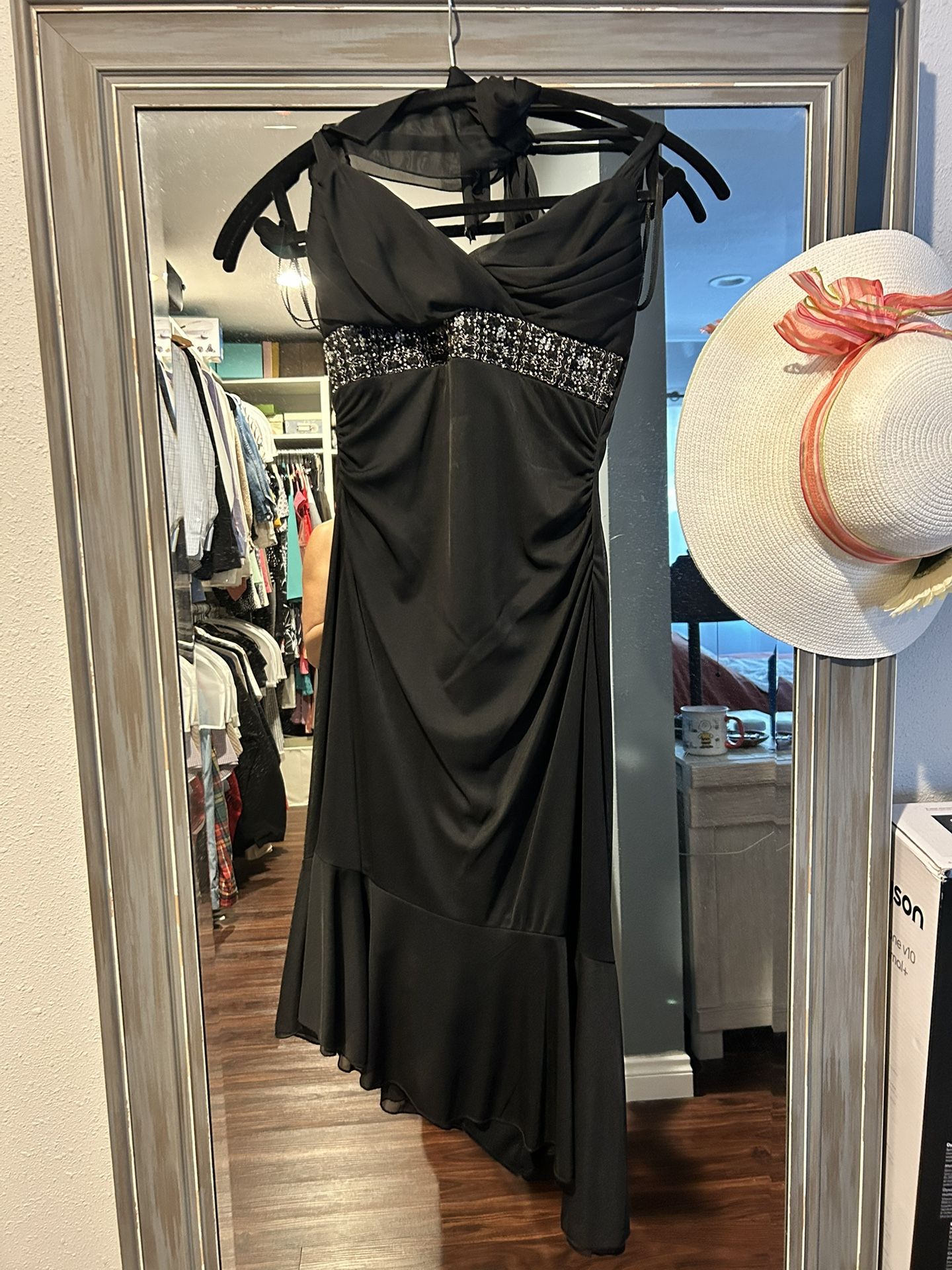 Black halter Dress with sequin