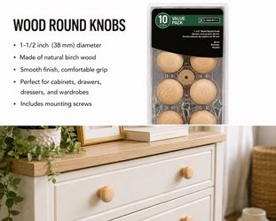 10 pieces Wood round knobs