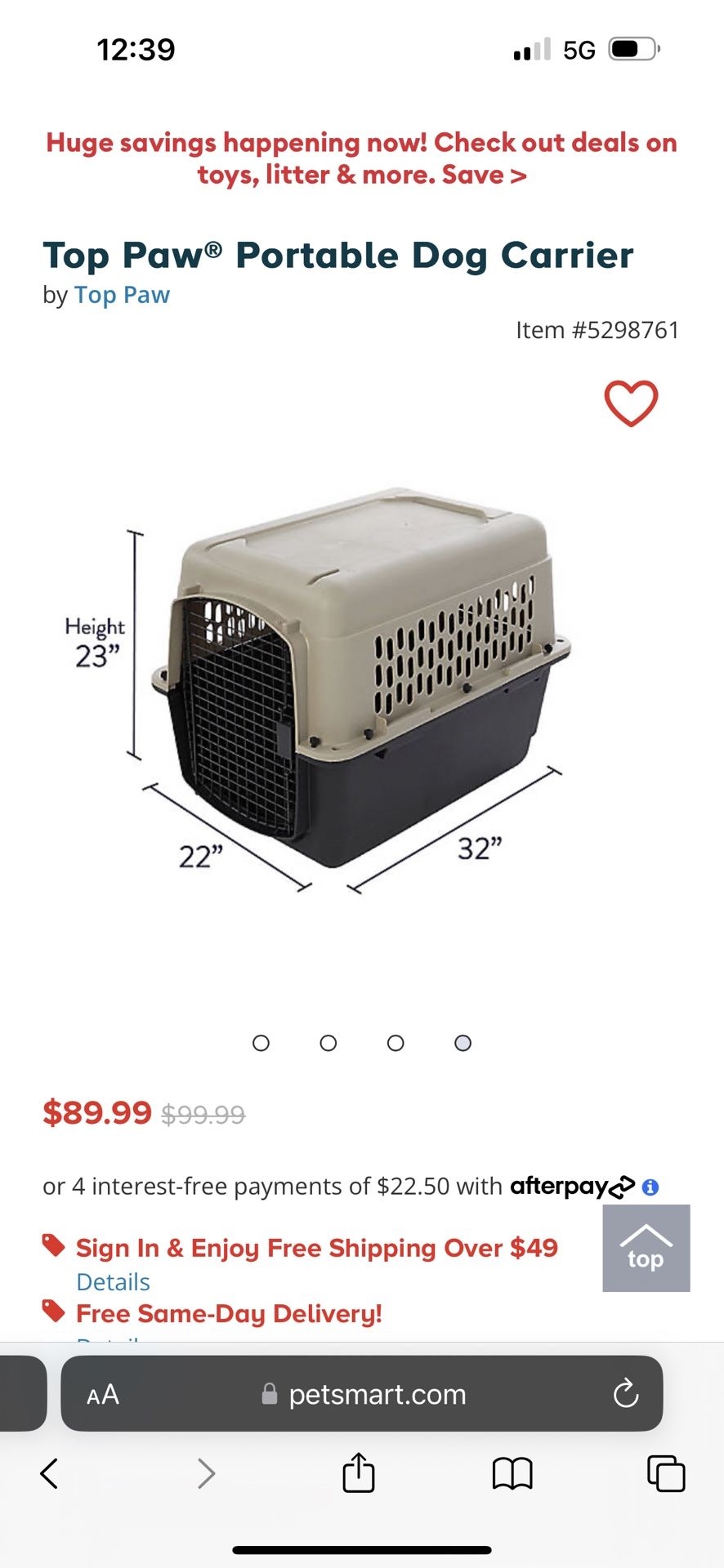 Top Paw® Portable Dog Carrier