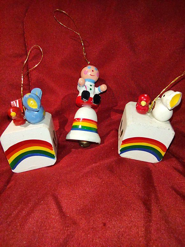 Rainbow Inspired Vintage Christmas Ornaments 