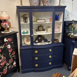Drexel China Cabinet Navy