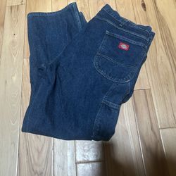 Dickies Carpenter Blue Denim Skate Streetwear Active Jeans Men's 36x34