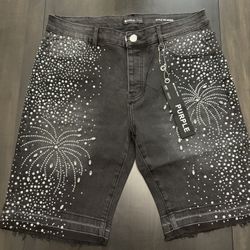 Purple Brand Rhinestone Denim Shorts — Black Brand new Purple Brand denim shorts 