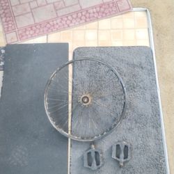 BMX Bike Parts Back Rim And Pedals