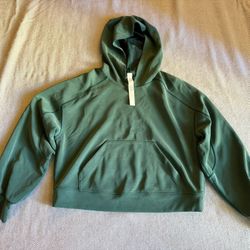 🔥 Lululemon Hooded Jacket – Size 8 – Green – Soft Stretch Performance Fabric