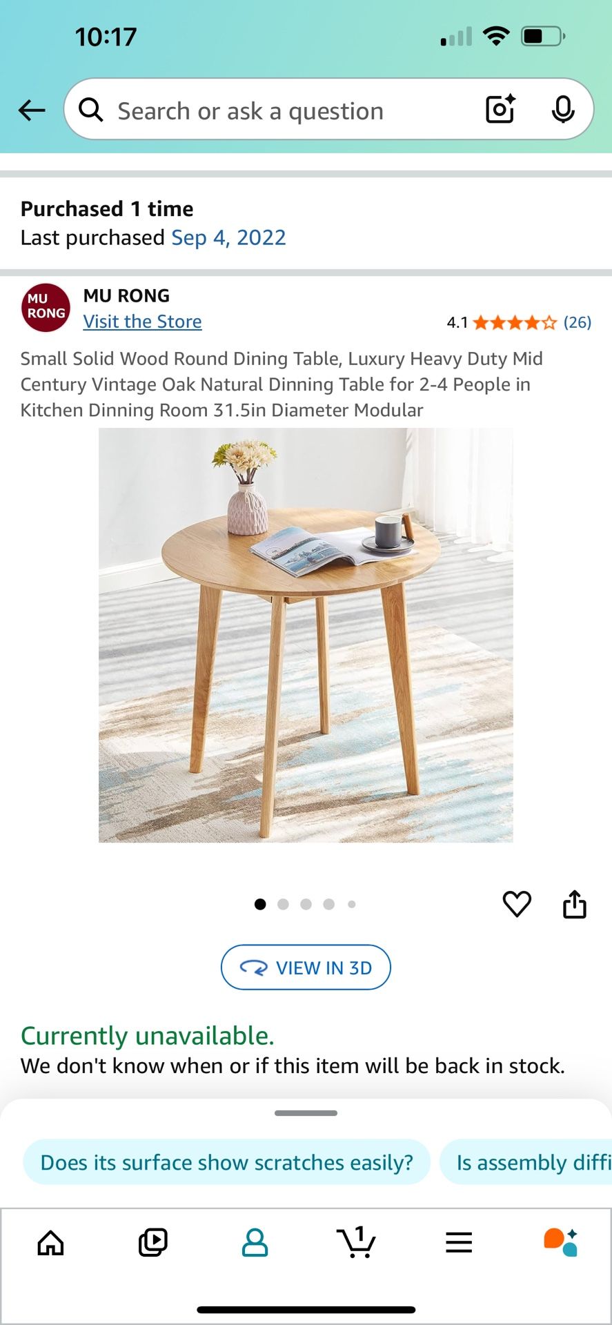 Wood Small Dining Table & 2 Black Wood Chairs
