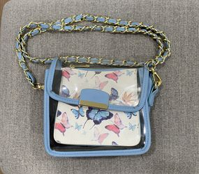 Clear and Blue Butterfly Purse